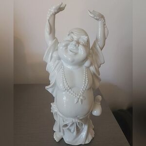 Vintage OMC Mexico Porcelan Ceramic White Buddha 10" numbered 57/170.